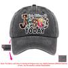 Only Talking To Jesus Today Western Print Baseball Denim Cap Casual Polyester Adjustable Adult Hat