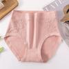 XL-5XL Women's High Waist Cotton Underwear Soft Brief Panties Full Coverage Women's Double-sided Lace Jacquard Underwear Underpants Briefs