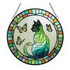 Кошка Бабочка Ловец Солнца Подвесное Украшение Для Дома И Улицы Дома Сад Стена Окно Подвесной Витраж Акриловый Орнамент Подвеска Подарки Любителям Домашних Животных