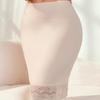High-Waisted Bottom Skirt Solid Color Soft Breathable Fabric Slimming Skirt with Lace Splicing
