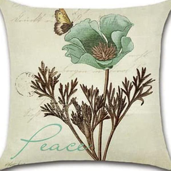 Ретро Растение Цветочный Принт Лен Наволочка Дом Гостиная Диван Автомобильная Подушка