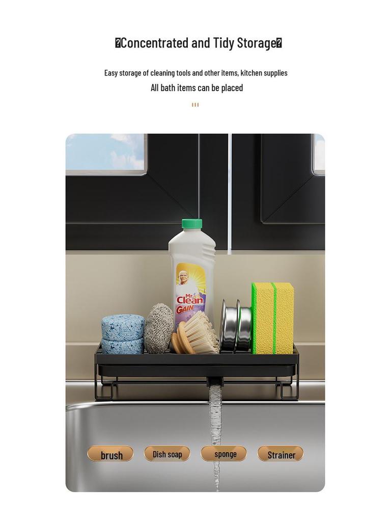 Многофункциональная подставка-держатель для губки и тряпки из нержавеющей стали