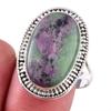 Ruby In Zoisite Handmade Lab-Created 925 Sterling Silver Jewelry Ring S.10 u4M51
