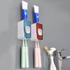2 шт. настенный держатель для зубных щеток с выдавливателем зубной пасты, высокая несущая способность, универсальный, простой в установке, органайзер для зубных щеток