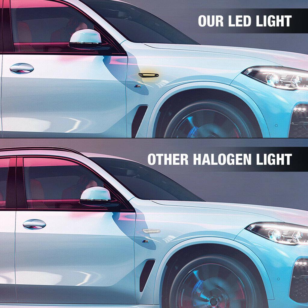 2PCS Led Dynamic Side Marker Turn Signal Light Sequential Blinker Light for B*MW E90 E92 E60 E87 E82