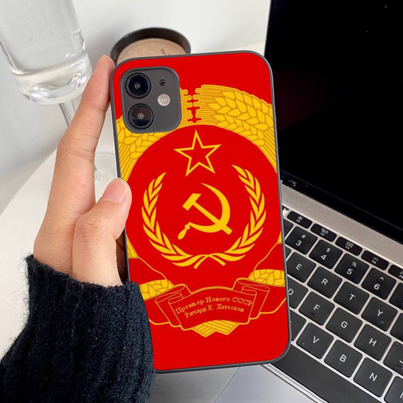 Чехол для телефона с флагом Советского Союза СССР для iPhone 13 8 7 6S Plus X 5S SE 2020 XR 11 12 mini pro XS MAX