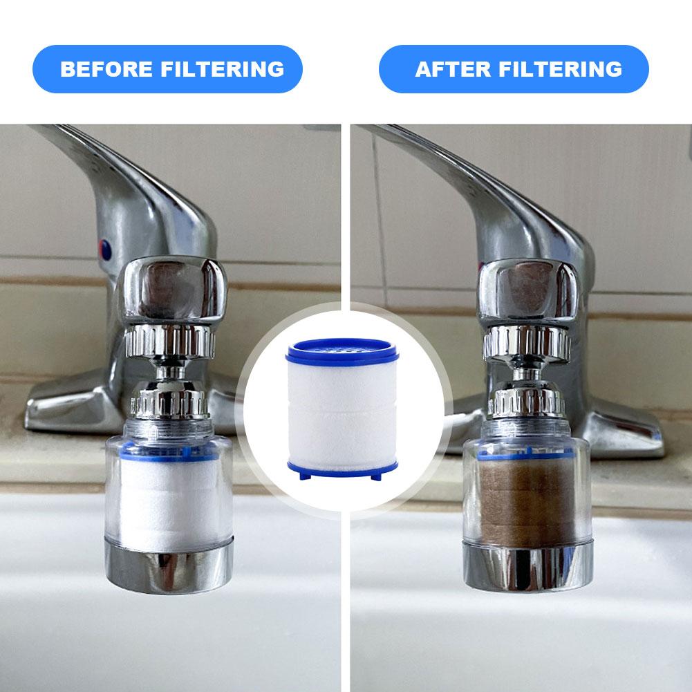 Faucet Filter Elements 360° Faucet Adapter Water Purifier Remove Impurities for Kitchen Bathroom Remove Chlorine Heavy Metals