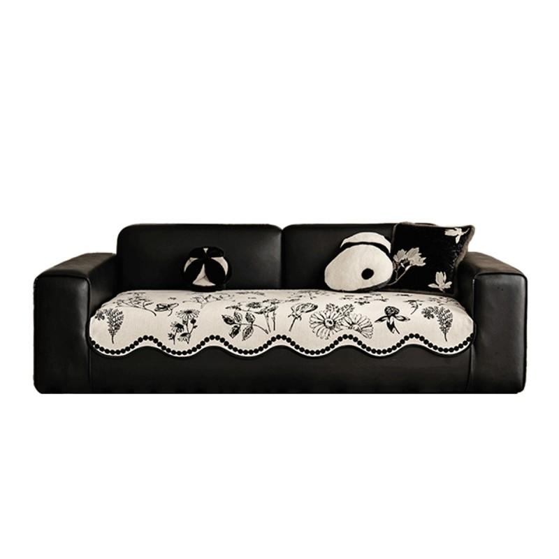 Irregular Floral Sofa Cushion All-Season Non-Slip Couch Cover Snow Yarn Fabric Combination Sofas