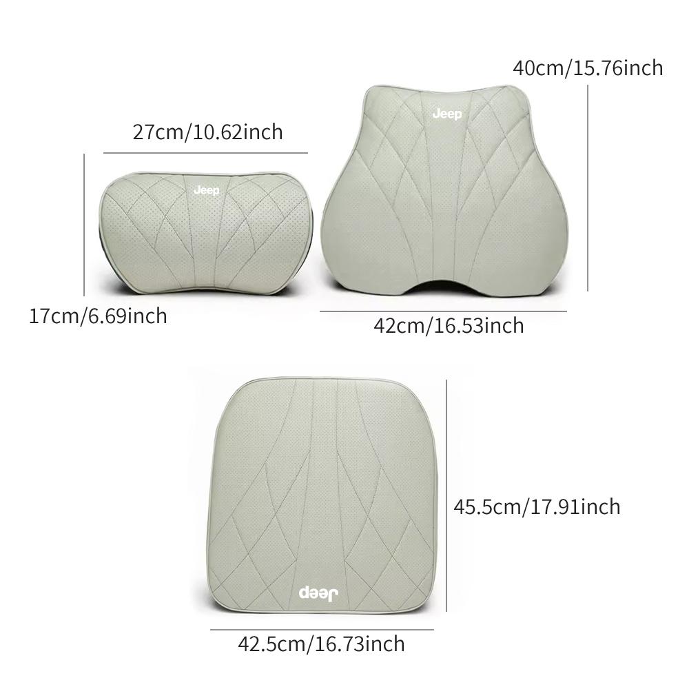 Car Memory Foam Headrest Neck Pillow Lumbar Waist Support Cushion Accessories For Jeep Cherokee Wrangler Trail Hawk Compass JPB