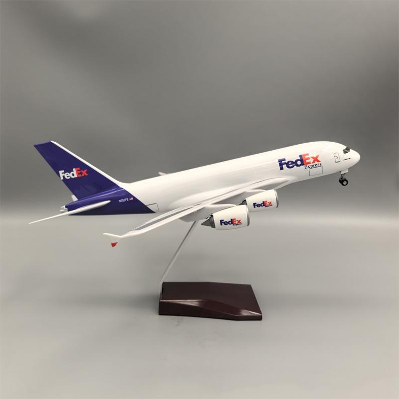 47 см Самолет A380 FedEx Cargo Масштаб 1/160 С подставкой для самолета и колесами Металл Смола Коллекция моделей самолетов Подарок Сувенир
