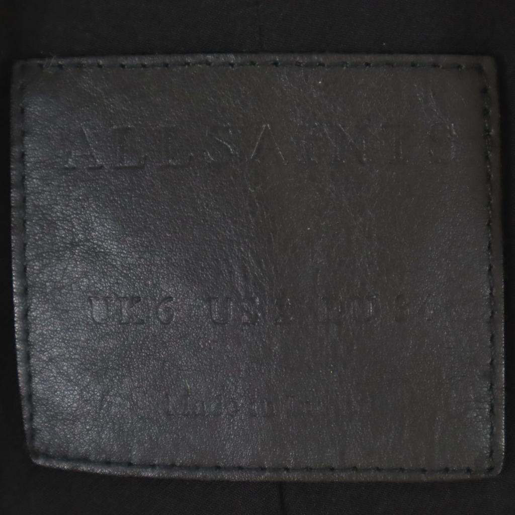 AllSaints Sheep Leather Leather Double Riders Jacket 34 Black Women Used