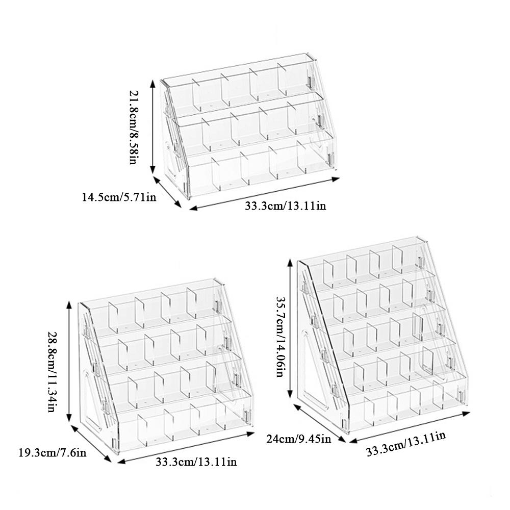 Acrylic Organizer Pen Holder Clear Marker Storage Desk Pencil Holder Organizer Makeup Brush Holder Divider Stationery Organizer
