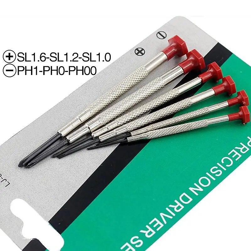 6 шт./компл. набор прецизионных мини-маленьких отверток с шлицем Phillips для винта для часовых очков