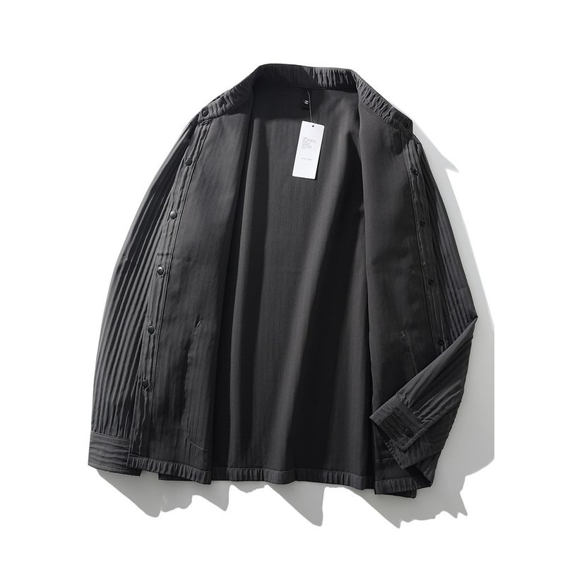 Функциональная куртка в складку в стиле Issey Miyake, горный стиль, для мужчин, весенне-летняя, тонкая, с воротником-стойкой, одежда для мужчин, импортная, топ