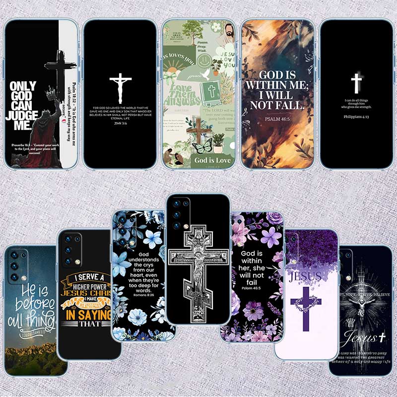 UP14 Bible verse Jesus Cross Transparent Phone Case for Motorola Moto Edge 20 30 40 50 S30 Fusion Ultra Pro Neo Lite + G200 G23