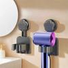 2Pcs Wall Mounted Suction Cup Hair Dryer Holder Plastic Air Blower Storage Bracket for Home