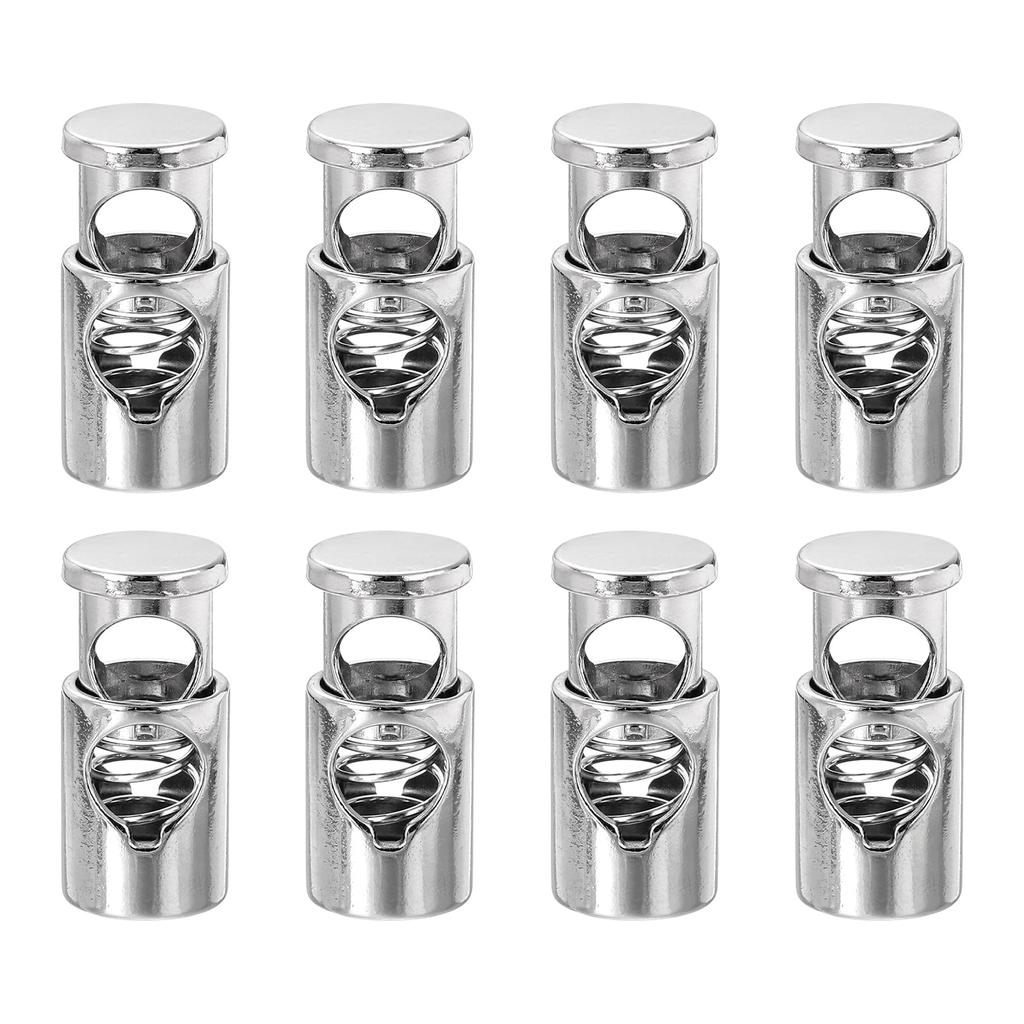uxcell 8pcs Metal Cord Lock 6mm Single Hole Toggle Spring