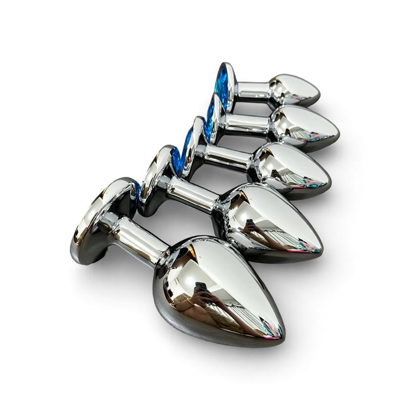5 sizes, suitable for beginners to experts, metal anal plugs with gemstone bases, adult sex toys, anal and prostate stimulation