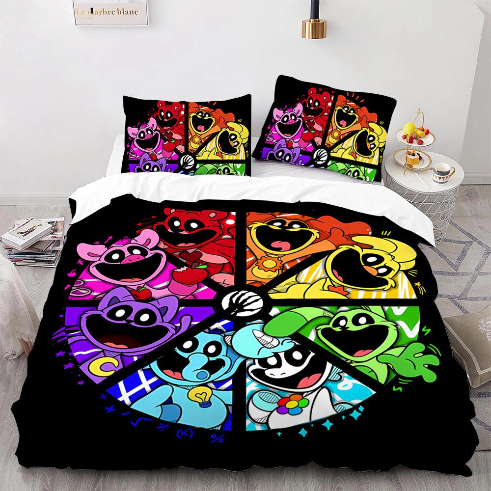 S-smiling Critters Cartoon Постельные комплекты Изысканный комплект постельного белья Пододеяльник Одеяло Комплект постельного белья Роскошный подарок на день рождения