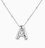 LT-12056 Stainless Steel 18K Gold Balloon Letter Necklace Silver Bubbles 26 English Alphabet Pendants Jewelry