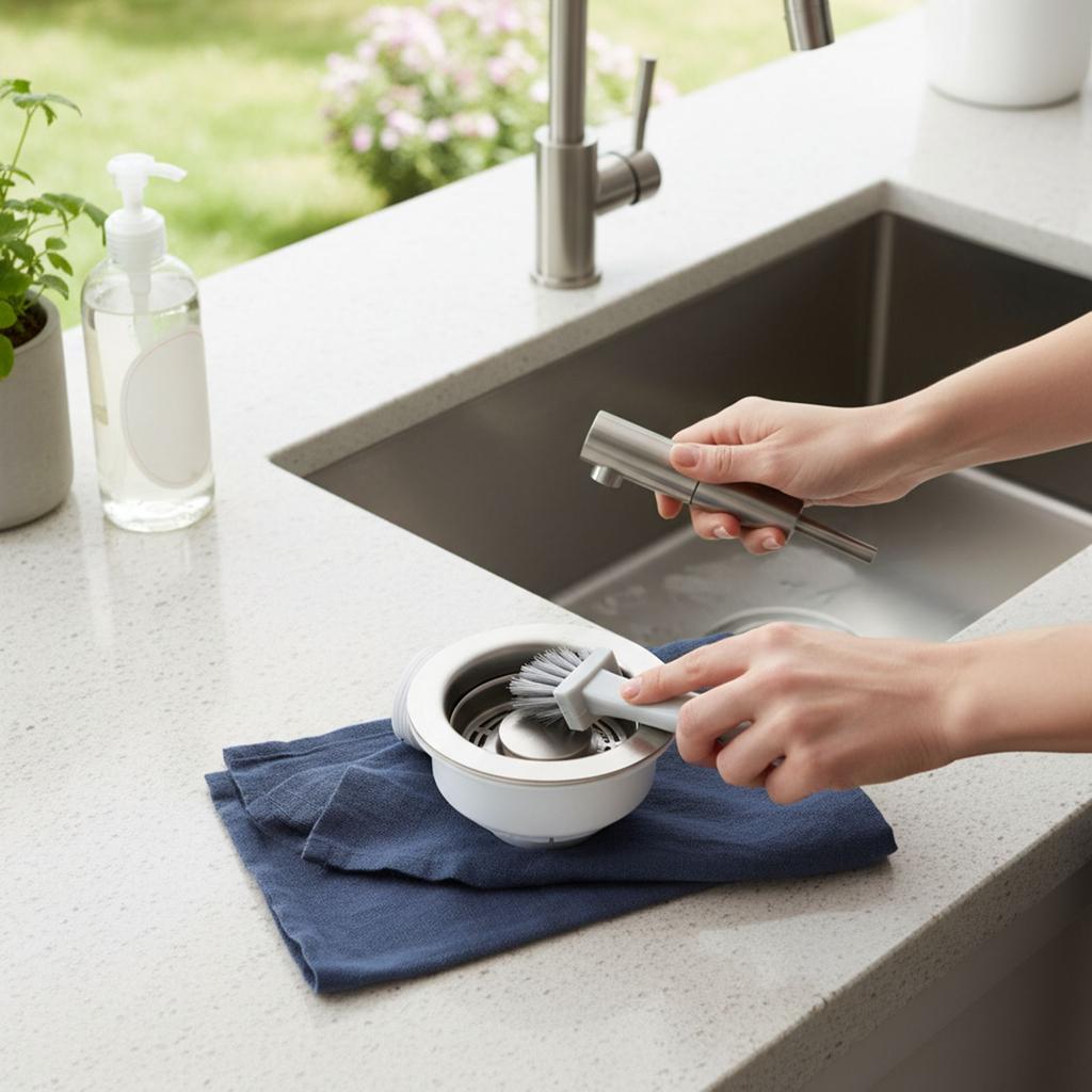 Kitchen Waste Kit Sink Strainer Easy-to-remove Basket Efficient Waste Management Generous Diameter Modern Aesthetic