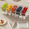 Large Ice Chilled Condiment Caddy with 5 Divider Removable Transparent Fruit Salad Snack Tray Platter Bar Accessories