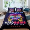 Gamer Duvet Cover Set 3D Print Boys Playroom Black Button With Controller King Queen Size For Boys Teens Polyester Bedding Set