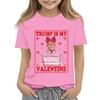 Детская модная повседневная футболка с коротким рукавом и круглым вырезом с принтом ко Дню святого Валентина
