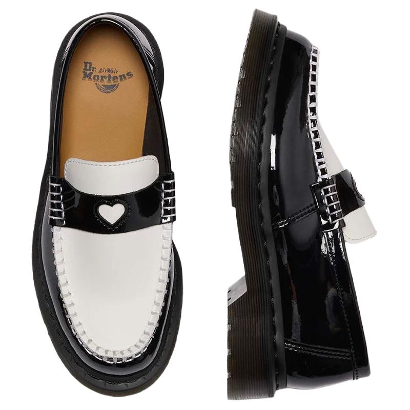 Dr. Martens Пентон Сердце Патент Мода Слипоны Лоферы Женские Лоферы Черные 41676001