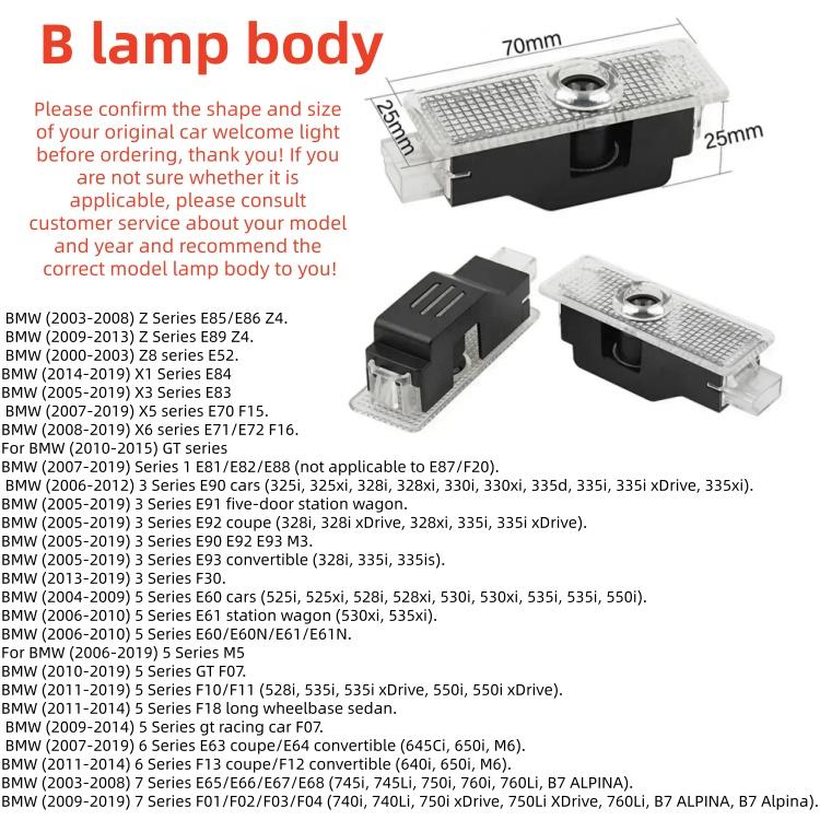 gnhct10 2pcs car door LED high-definition welcome lamp projection lamp is suitable for BMW original standard LOVE M floor lamp.