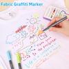 6pcs Fabric Graffiti Marker Pens Set Washable & Reusable Drawing for Cotton Canvas Linen DIY Paint School
