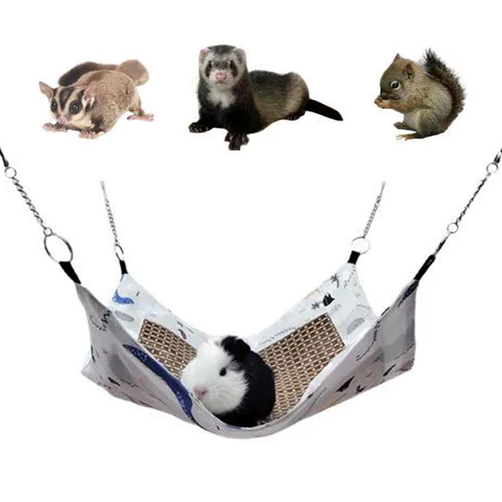 Small Animal Hammock Cooling Mat Summer Cooling Hamster Hammock for Hamster Cage Guinea Pig Rabbit Chinchilla Rodent
