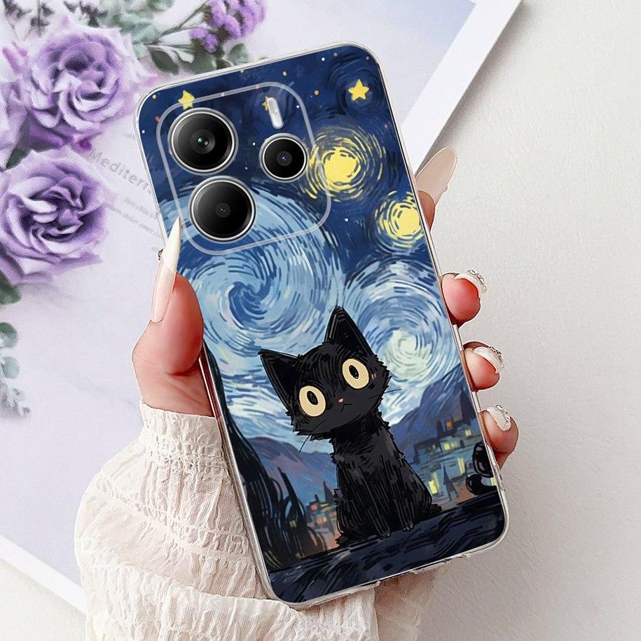 Для чехла Xiaomi Redmi Note 14 4G Чехол для телефона Роскошный Мраморный Машина Мягкий Силикон Тонкий ТПУ Funda Для Redmi Note 14 4G Note14 Capa