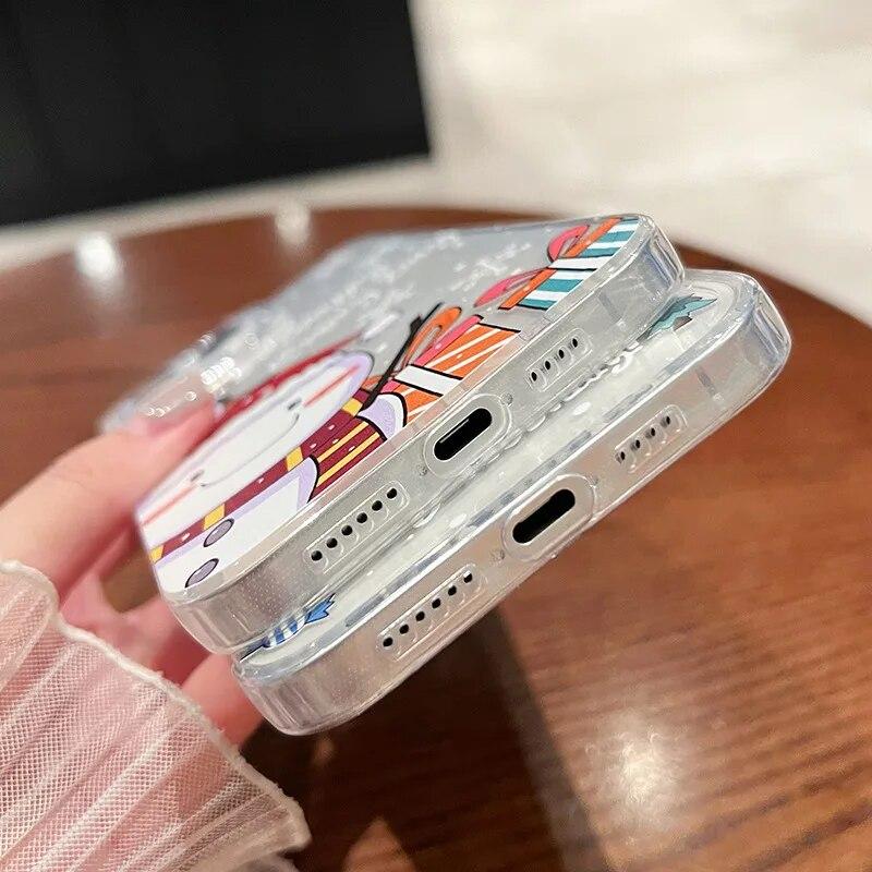 Прозрачный чехол для телефона из ТПУ в рождественский подарок для iPhone 15 Pro Max 14 13 12 11 «ангельские глазки 15» противоударный силиконовый мягкий чехол