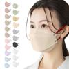 Nonwoven 3D Made In Japan Ivory X Wine [GINZA STYLE] Masks, Two-Tone, (30 Masks, Red)