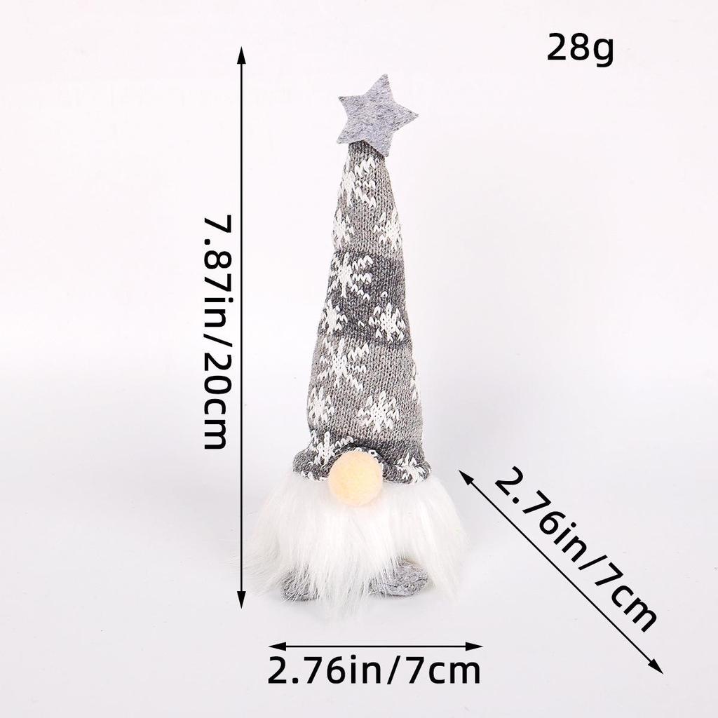 Кукла Рудольф и украшения в виде гномов без лиц с огоньками и пайетками для Рождества