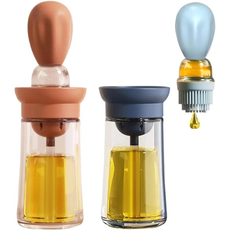 Measurable Seasoning Container Oil Bottle Kitchen Silicone Quantitative Outdoor with Brush Barbecue Spray Bottle Cooking Tools