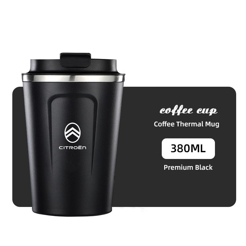 AQE3 380ml Coffee Cup Car Emblem Thermos Mug Travel Tumbler For Citroen C4 C3 C5 C5X e-C4 X e-C3 C-Elysee Berlingo C1 C6 C2 C-Crosser