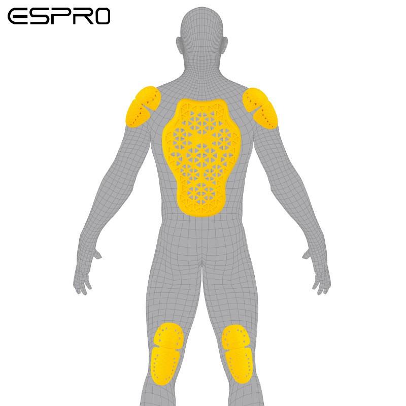 ESPRO CE Level 2 Motorcycle Riding Protective Gear Set With Shock Absorbing Back Shoulder Knee Elbow Hip Pads Adult Riders