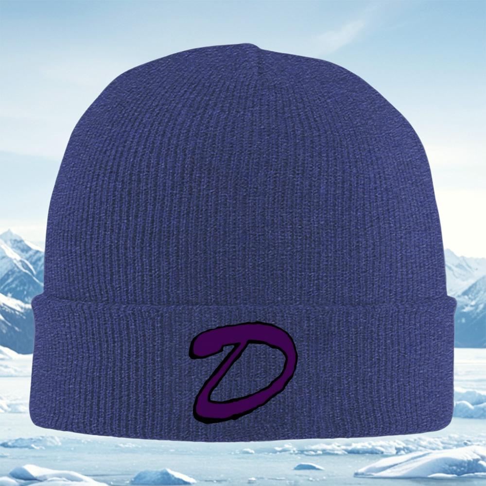 Purple abstract curve design symbol Men Women Unisex Knitted Hat Beanie Pullover Cap Winter Thermal Warm Christmas Outdoor Cycli