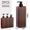 3/1Pcs Plastic Shampoo Conditioner Dispenser Bottles Bathroom Empty Refillable Pump Lotion Bottle Cosmetic Soap Containers Set