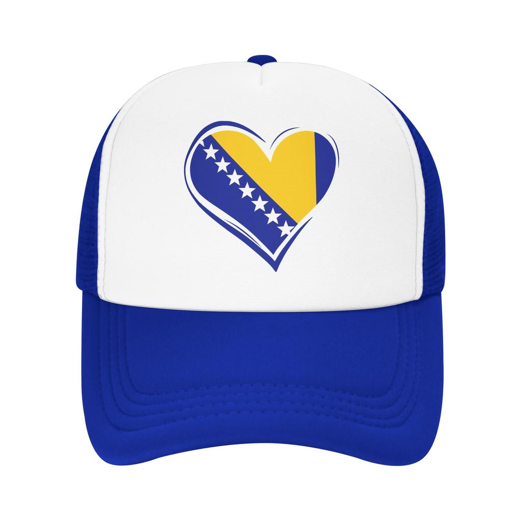 Bosnia and Herzegovina Flag Mesh Baseball Caps Adult Outdoor Trucker Worker Cap Hat Breathable Summer Trucker Cap