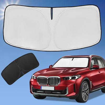 Солнцезащитный козырек для лобового стекла BMW X5, 4-слойный козырек переднего окна, подходит для BMW X5 M Sport xLine SUV 2019-2024, солнцезащитный козырек 240T, выдвижной