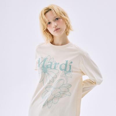 [mardimercredi] Футболка с длинным рукавом 'Тройной цветок'_BUTTER MOSSGREEN