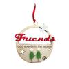 Christmas Friends Sea Glass Decoration Handmade Wooden Xmas Tree Friendship Seaglass Art Hanging Ornament Holiday Party Decor