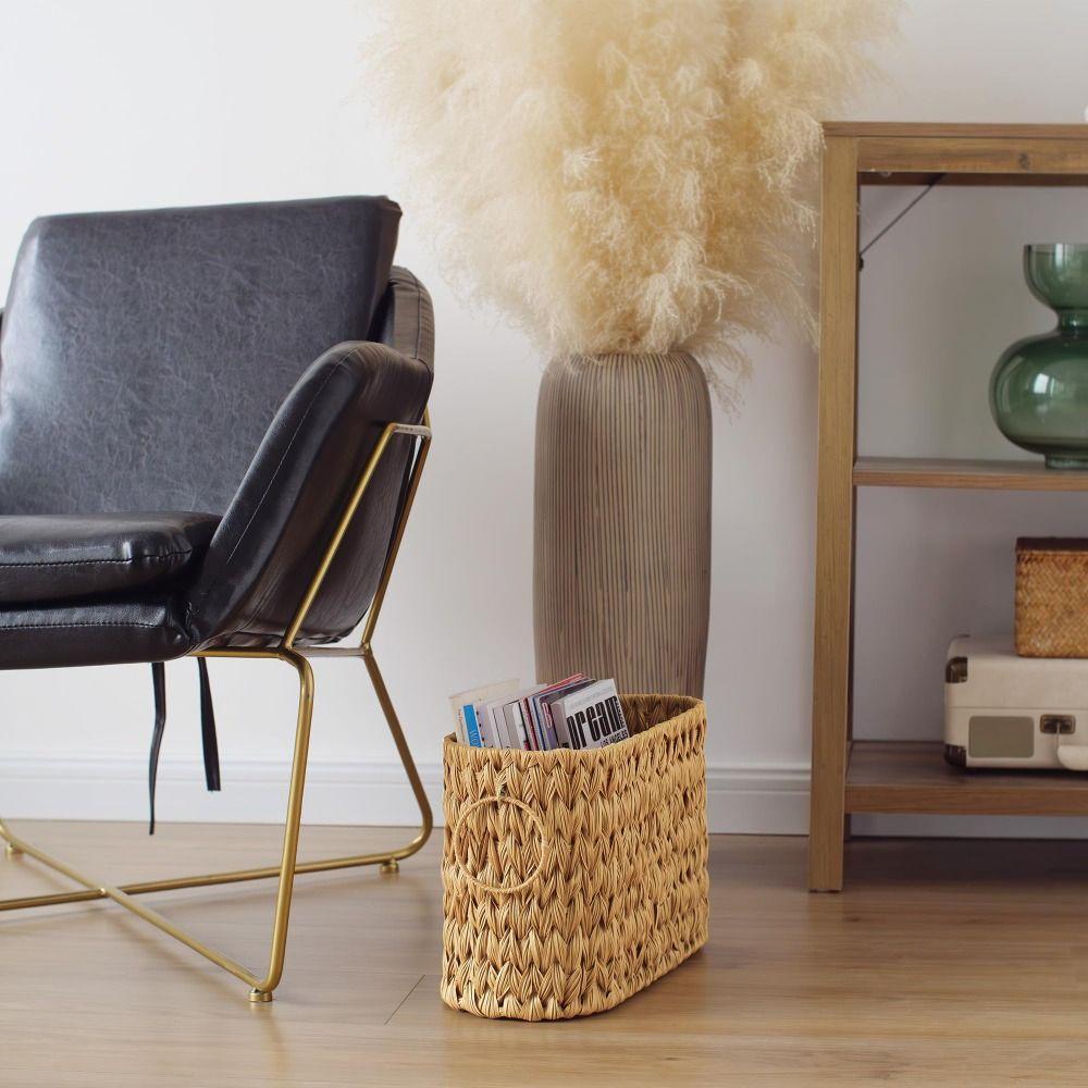 Креативная плетеная корзина для хранения туалетной бумаги с ручками, большая вместимость, корзина для хранения в ванной, корзина для хранения бытовых мелочей