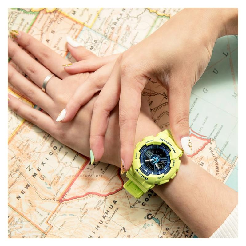Casio BABY-G Серия тематических часов Модный Контрастный цвет Энергия Уличный Классика Стрелочный Двойной дисплей Спортивные Водонепроницаемый Кварцевый механизм Ремешок из смолы BA-110PP-3A