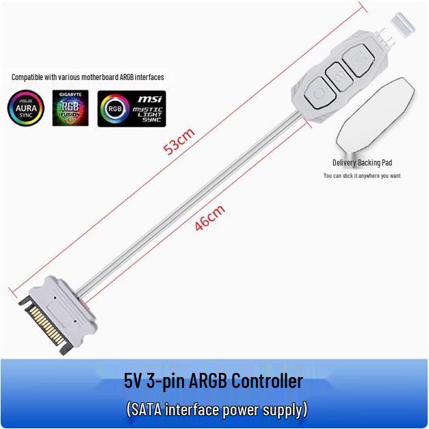 3-pin ARGB контроллер вентиляторов 5В с пультом ДУ и хабом синхронизации для корпусов ПК