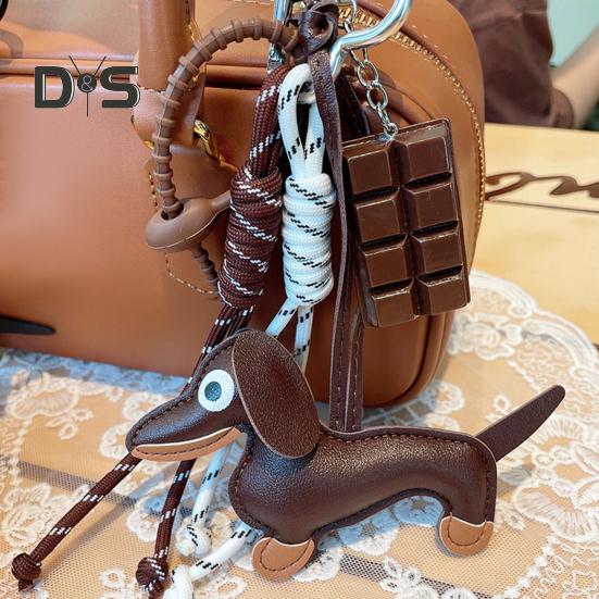 Такса брелок сумка кулон искусственная кожа милый щенок собака талисман подарки подвесные украшения для сумок сумки кошельки ретро стиль аксессуары