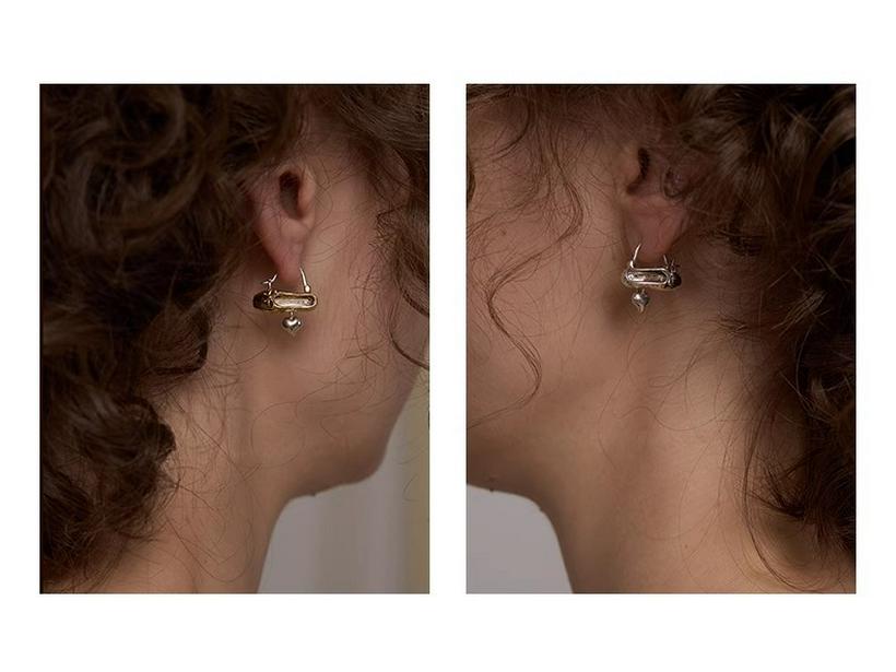 Серьги S925 Пуанты и Сердце - Серебро и Золото Уникальный Подарок 2025